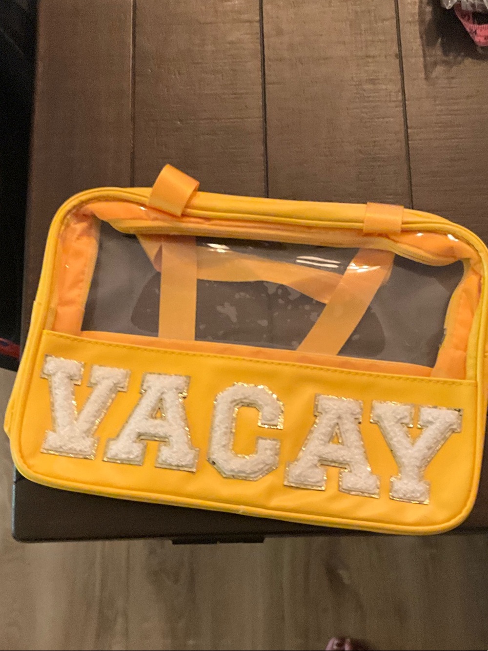 Yellow Clear VACAY Travel Tote